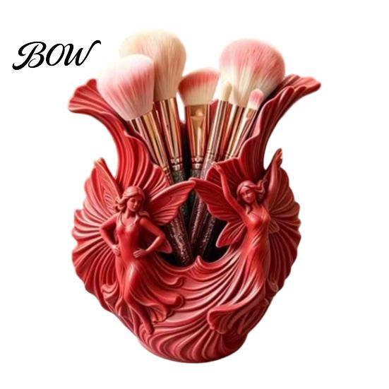 Unique Housewarming Gift Idea 3D Printed Pen Holder, Fairies Desktop Organizer for Pens, Pencils, Makeup Brushes, Dreamy Fairy Tabletop Ornament