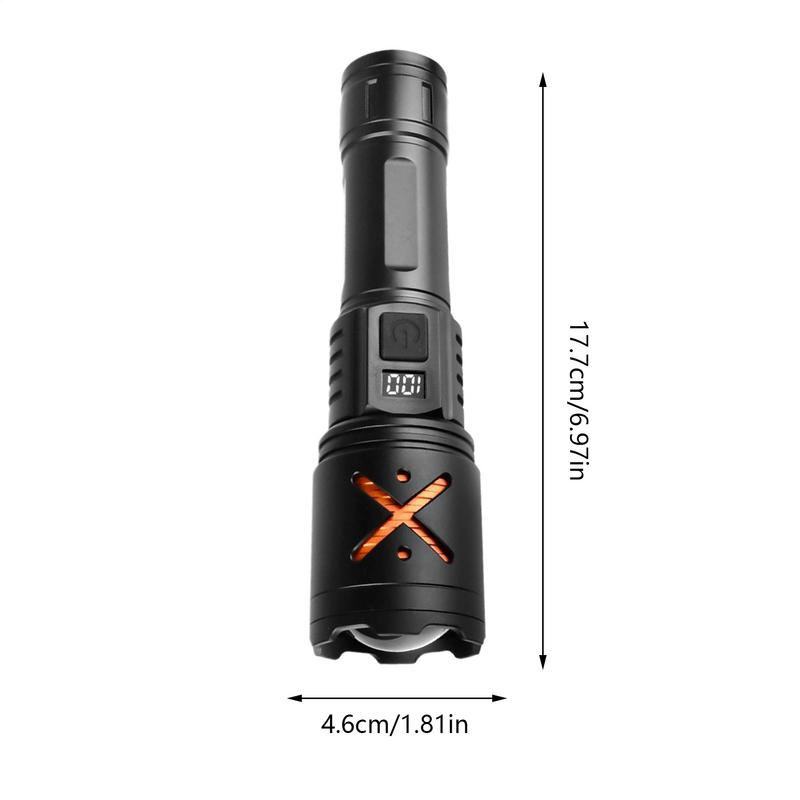 Led Flashlight Portable Torch With Digital Display 3 Brightness Portable Digital Display Flashlights For Hunting Hiking Survival