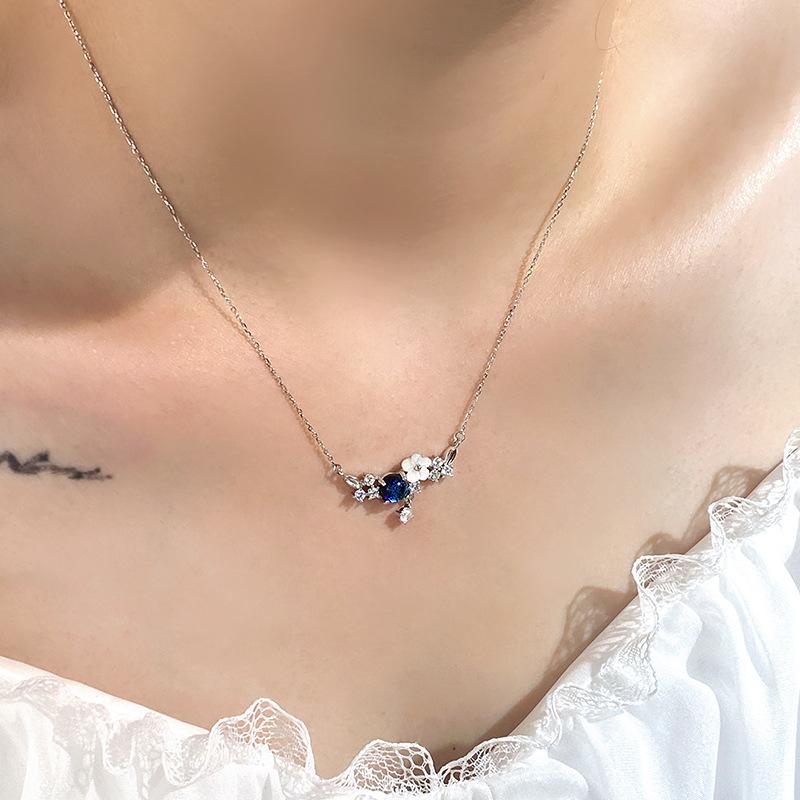 Мечтательное звездное небо стеклянный цветок циркон ожерелье нежная ключичная цепочка милая модная цепочка на шею женская