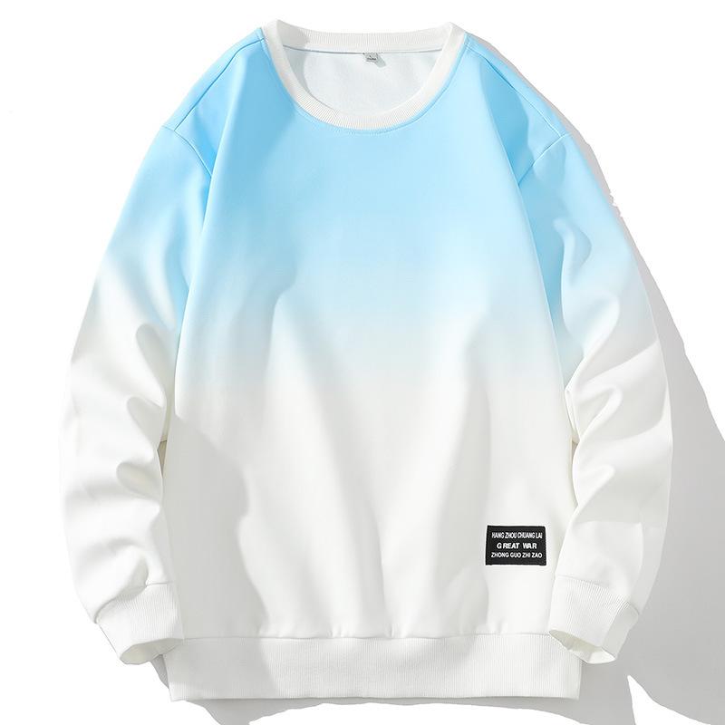 Свитер мужская мода с длинным рукавом повседневная свободная футболка с круглым вырезом подкладка мужская