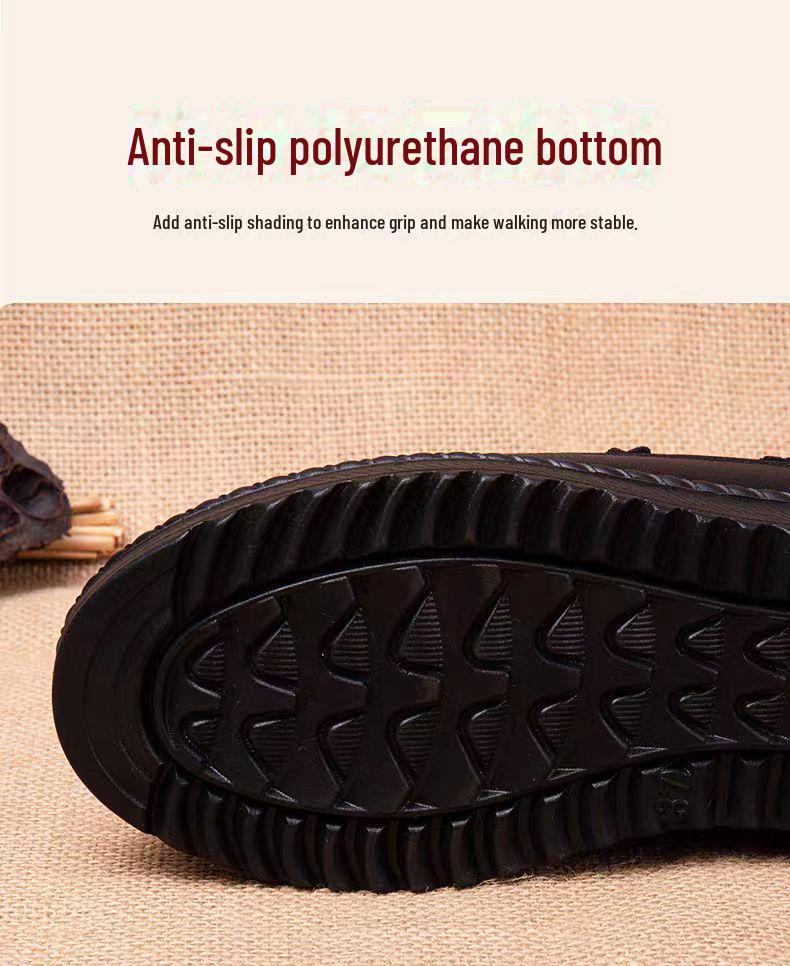 Женская зимняя бархатная нескользящая теплая обувь для пожилых людей