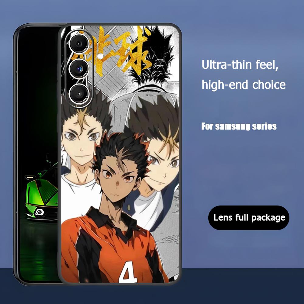 Чехол для телефона Haikyu Аниме Нисиноя Юу Для Samsung Galaxy S25 S24 S23 S22 S21 S20 Plus Ultra Note20 Мягкий Черный