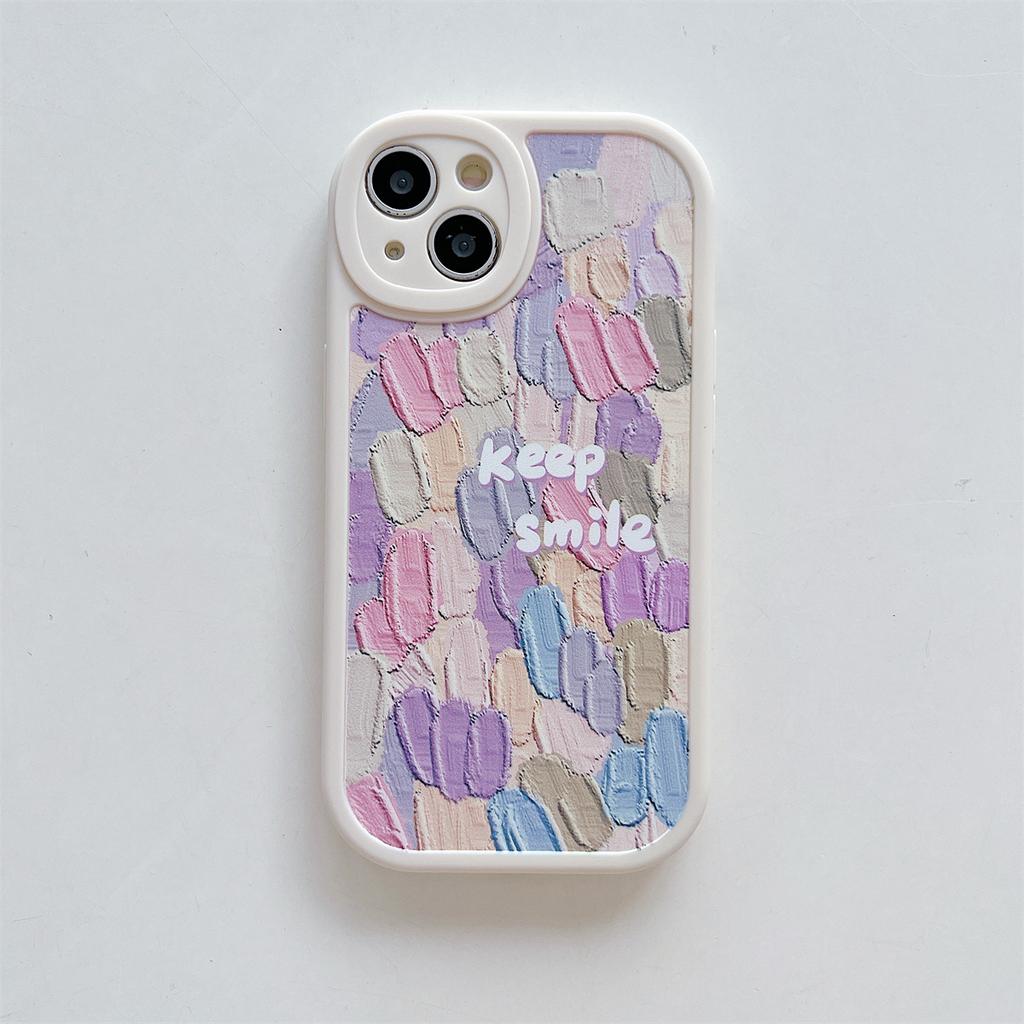 Картина маслом, красочный узор с улыбкой, мягкий корпус из ТПУ, модный чехол для телефона для iPhone, Samsung Vivo, Xiaomi Oppo Infinix