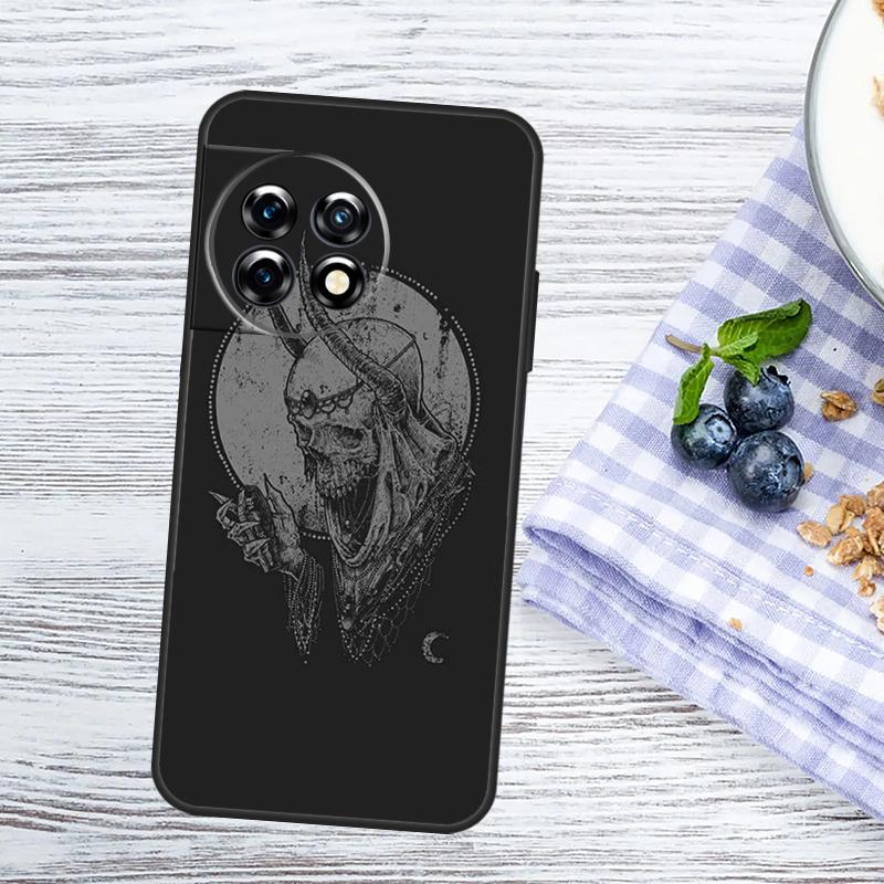 Satanic Scary Skull Case For OnePlus Nord CE 5 2 3 4 Lite N20 N30 OnePlus 10T 13T 13R 12R 15R 10 11 12 13 15 Cover