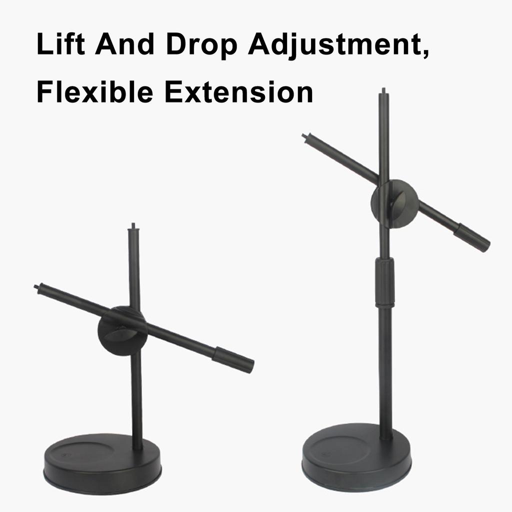 Adjustable Table Monopod Overhead Phone Stand with Mobile Phone Holder & Gimbal 360 degrees Rotation Desktop Phone