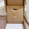 Copper Micro-Inlaid Love Light Luxury Temperament Gorgeous Full Diamond Necklace Female Versatile Collarbone Chain Titanium Steel
