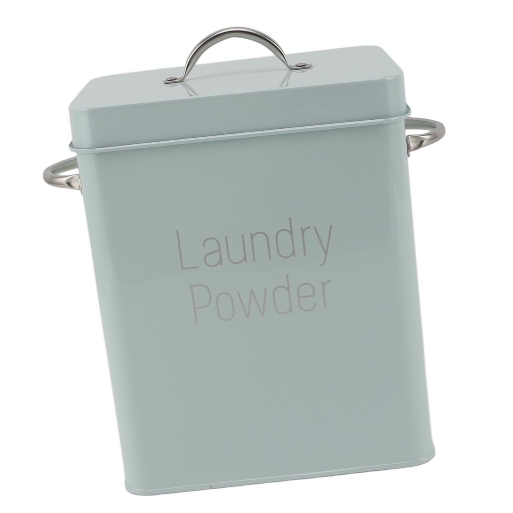 Металлический контейнер для прачечной с двойными боковыми ручками и крышкой-ложкой, контейнер для стирального порошка в стиле фермерского дома для стирки