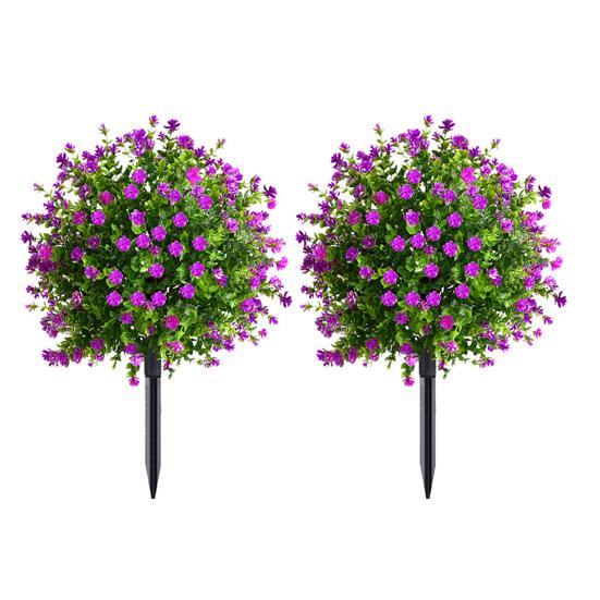 Искусственные топиарные шарообразные деревья, устойчивые к ультрафиолетовому излучению, искусственные растения с цветами, искусственные зеленые кустарники с шипами для украшения крыльца в помещении