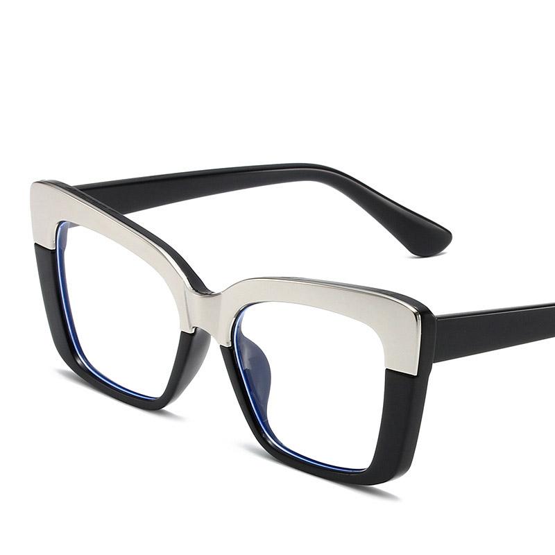 Non-polarized Sunglasses for Women Fashion Retro Cat-eye High-definition Fashionable Anti-blue Light Large Frame Casual Eyewear