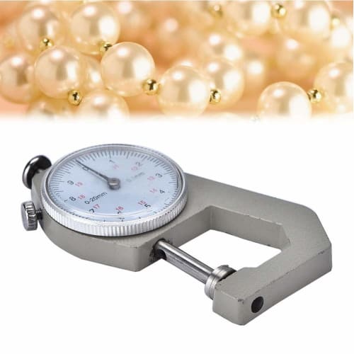 Yunir Measuring Gauge, 0-20mm 0.1mm Precision Pearl Thickness Bead Diameter Flat Head Pointer Instrument Portable Gauge Caliper for Jewelry Craft Make