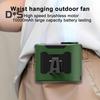Waist Clip Cooling Fan with LED Light 5 Speed Adjustable 10000mAh Rechargeable Wearable Fan Multifunctional Portable Heatstroke Prevention Belt Fan