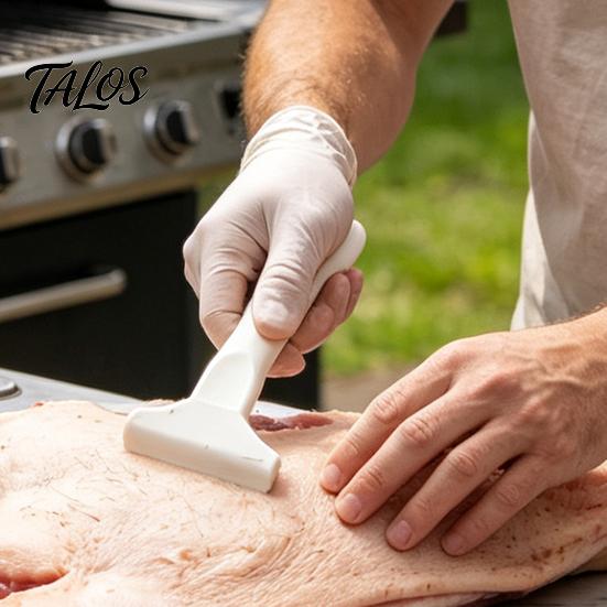 Инструмент для обработки пищевых продуктов Инструмент для удаления щетины свиньи, Скребок с Т-образной ручкой и лезвием из нержавеющей стали, Скребок Т-образной формы для легкого удаления жира с мяса и очистки кухни