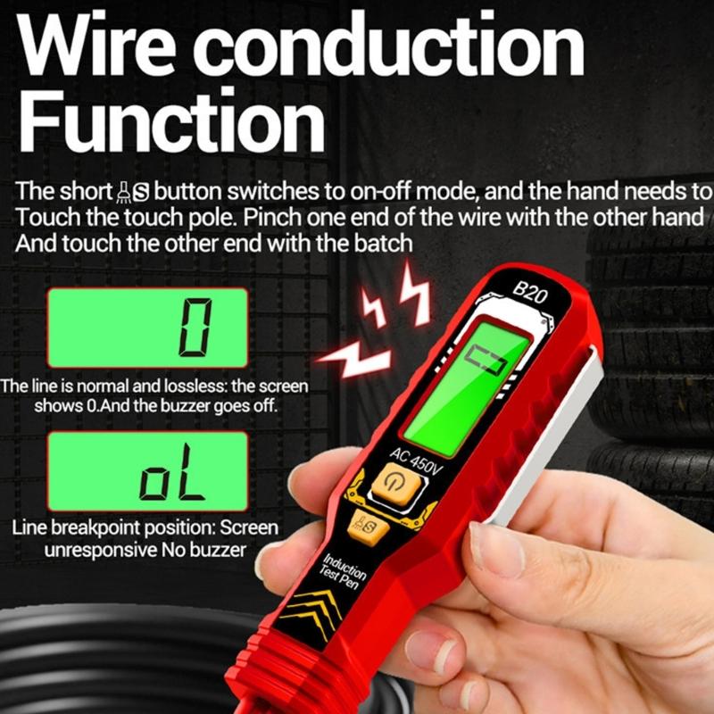 Auto Off LCD Backlit Screen Voltage Test Meter Digital Measuring Pen Voltage Live Wire Detectors NCV Voltage Probes Tester