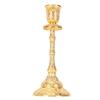 Gold Candlestick Holder Vintage Alloy Exquisite Carving Decor Metal Pillar Candlestick for Dining