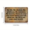"My Life" Vintage Metal Sign, 20x30cm Humorous Decor.
