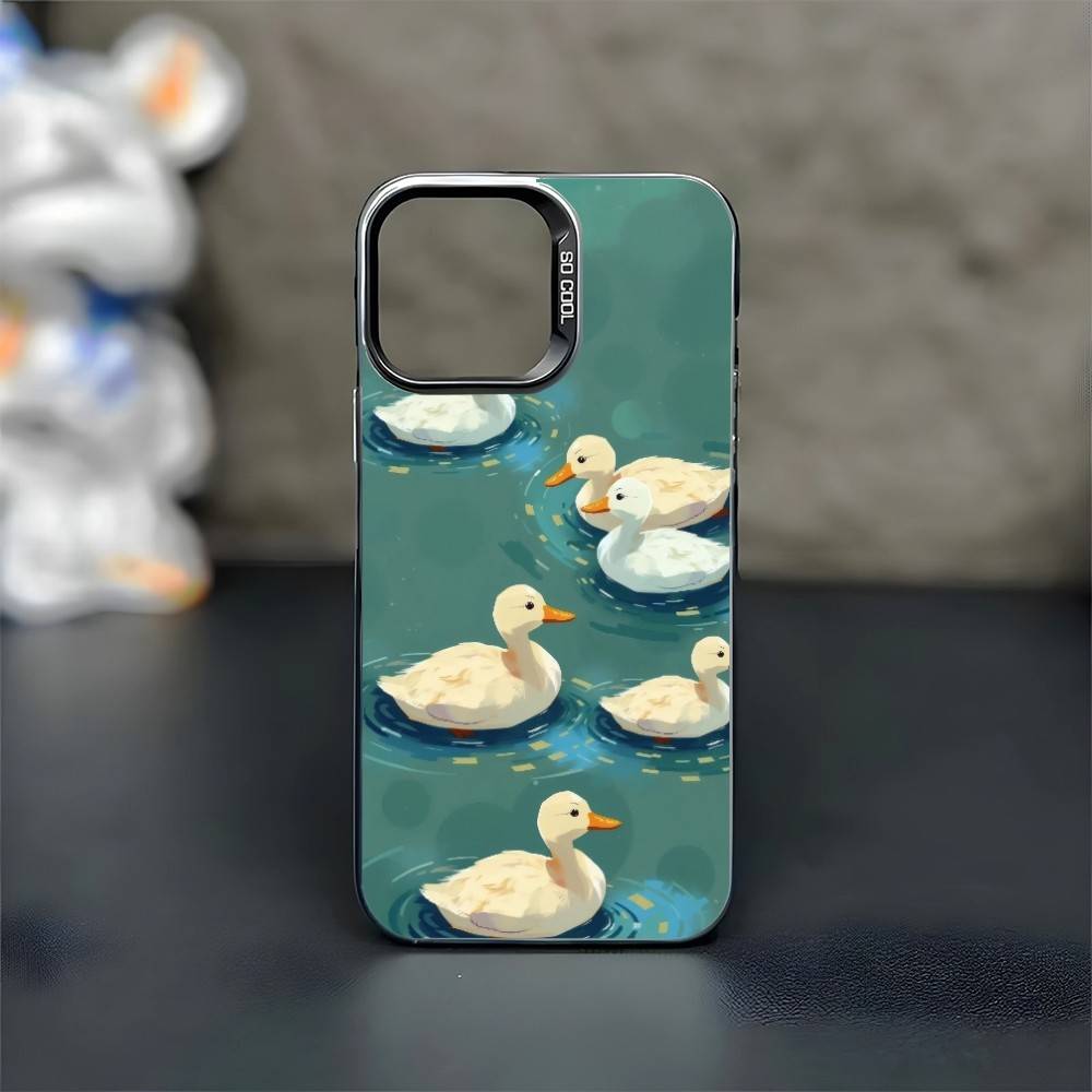 Leisurely Goose Phone Case For iPhone17,16,15,14,13,12,11 Plus,Pro Max Black Matte Shockproof Cover