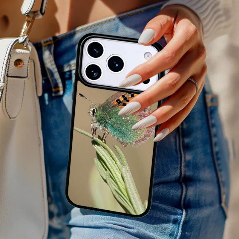 Caterpillar Insect Butterfly Phone Case For iPhone 17 Air 14 15 13 12 Max Cover For Apple 14 15 16 16e 11 Pro Max Plus Coque