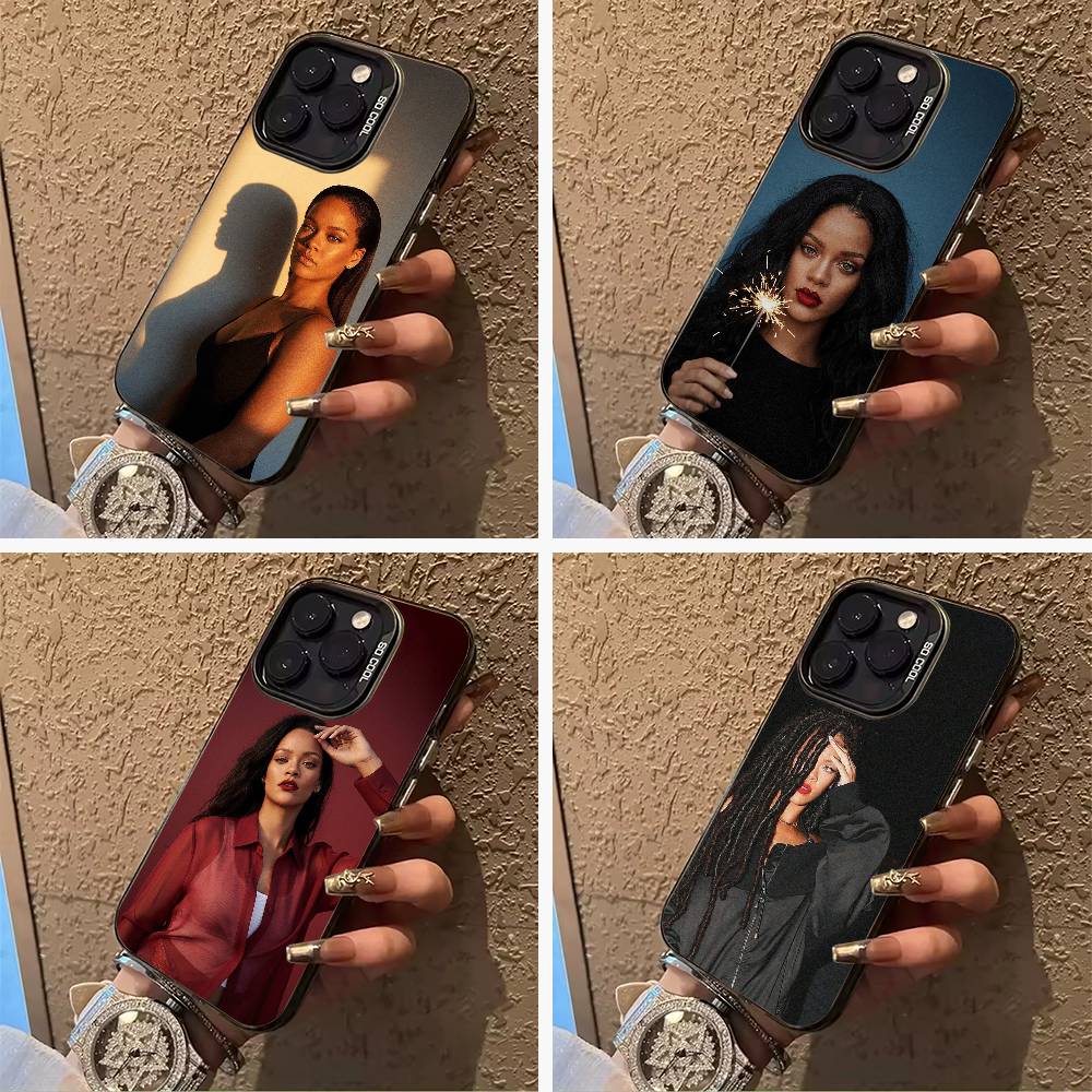 music -legend-Rihanna Phone Case For IPhone17 16 11 12 13 14 15 16 Pro Max Plus Cover Colored Silver Funda Bumber