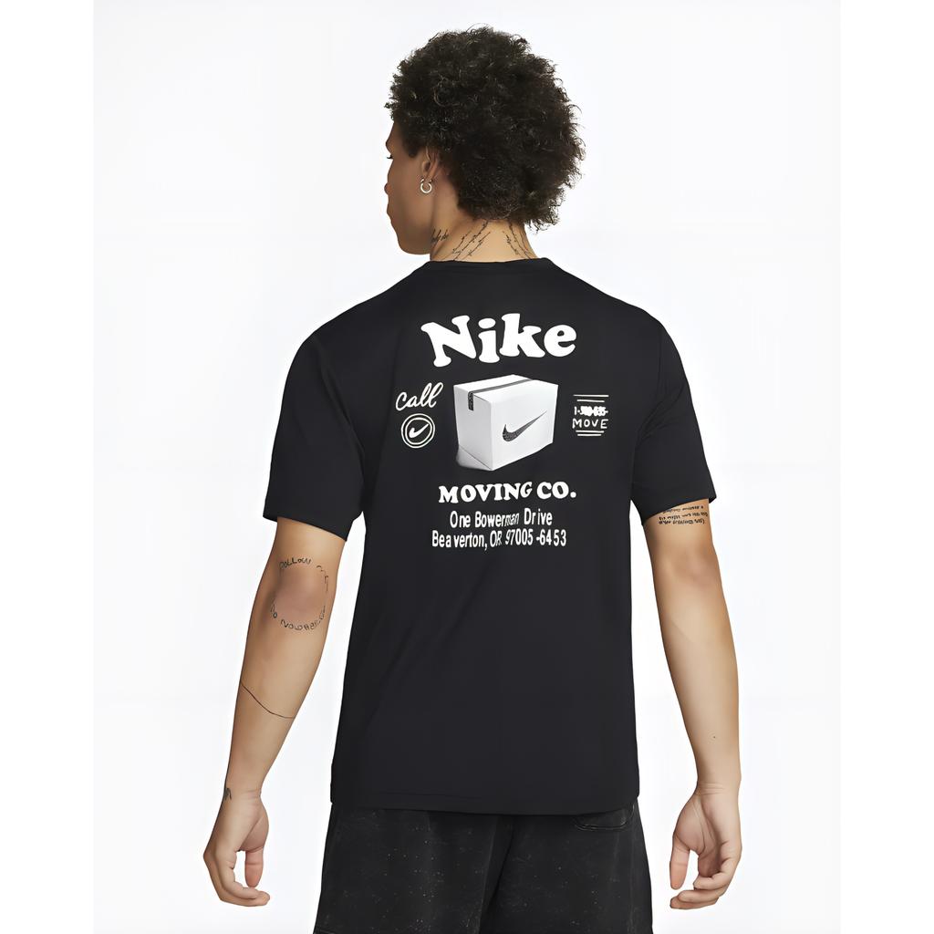 Nike Спортивная футболка с буквенным принтом Dri-Fit UV, мужские топы, черная DX0907-010