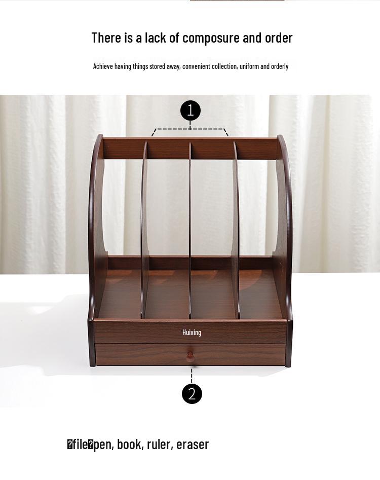 Деревянный настольный держатель для файлов и вертикальный органайзер для книг