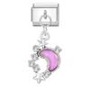Crystal Moon Butterfly Rose Star Bow Cats Pendant Italian Charm Link Fit 9mm Stainless Steel Bracelet Women Jewelry DIY Making