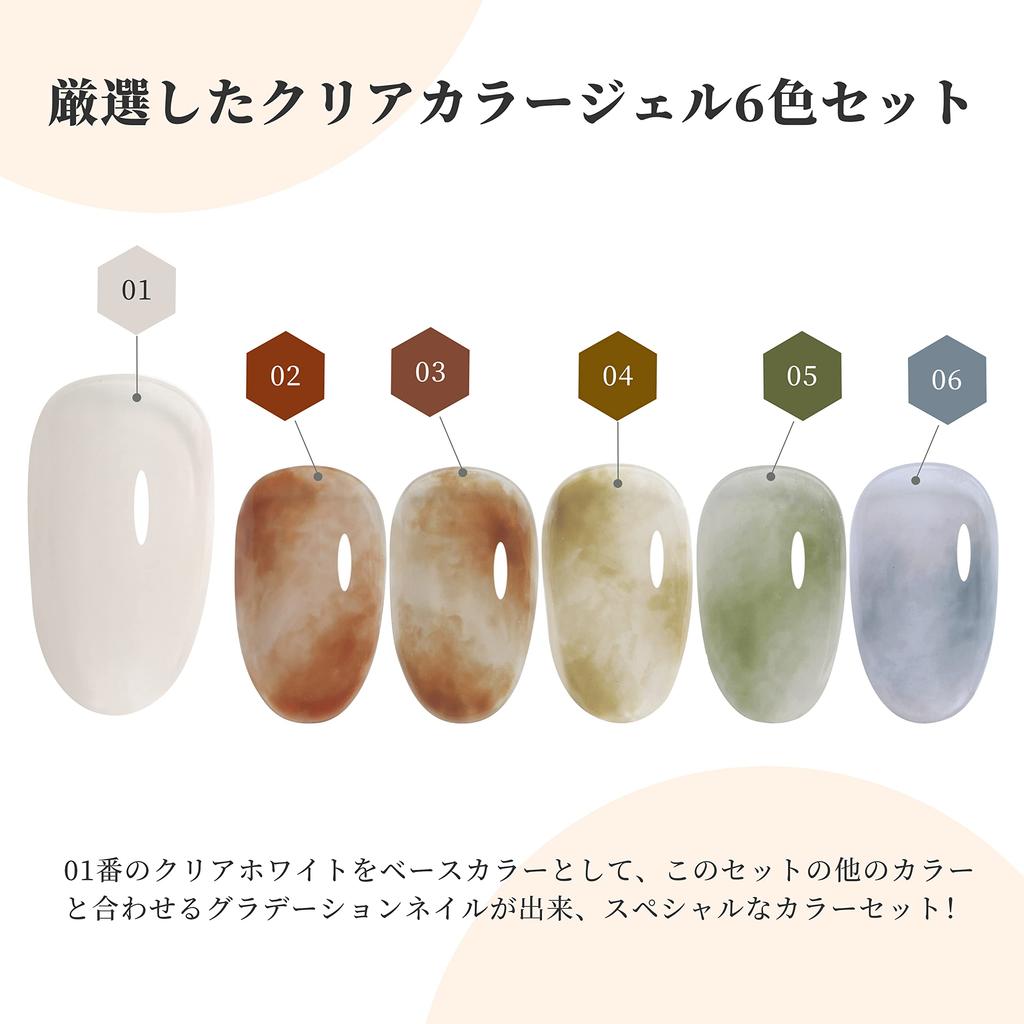 Gel Nails Coikaze Clear Color Transparent Dull Gel Nail Nail Gradient Tortoiseshell Nail 6 Color Set Gel, Color, Supplies, Gel, Nails, Transparency,