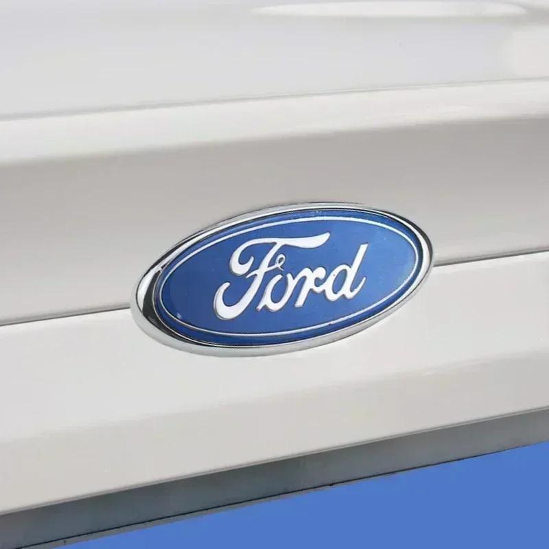 KLYE5 Metal ABS Car Front Grille Hood Bonnet Badge Rear Trunk Sticker For Ford Focus MK2 Ranger Fiesta MK7 Mondeo Car Emblems