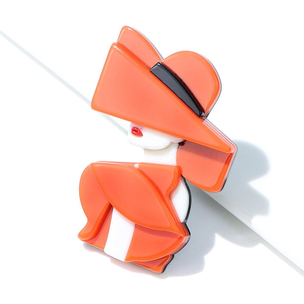 Blucome Акриловые очаровательные женские броши для женщин, 2 цвета, шляпа, современная вечерние офисная брошь для девочек, подарки на булавке