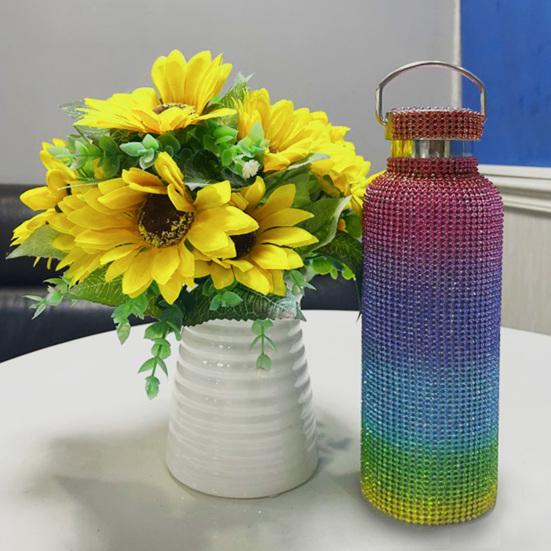 350 мл/500 мл/750 мл Изолированная бутылка, инкрустированная стразами, с термоизоляцией, из нержавеющей стали, детская изолированная чашка для воды