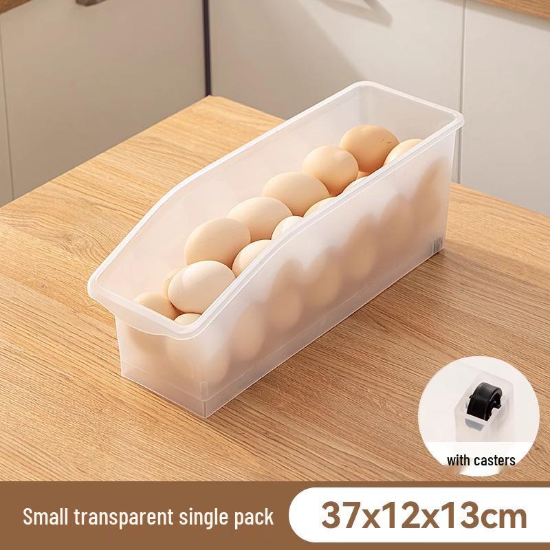Egg & Beverage Dispenser Basket: Pull-Out Storage Box for Refrigerator & Freezer