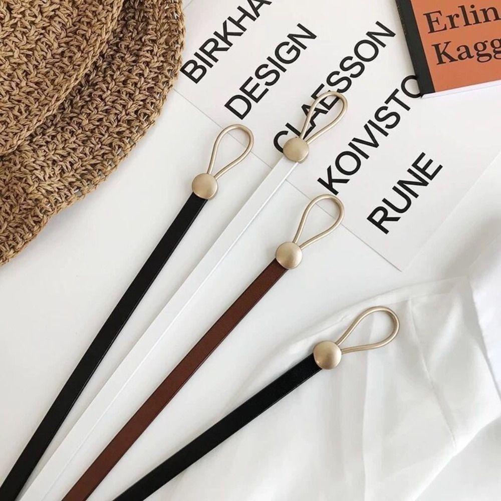 PU Knotted Belt Casual Dress Belt Fashion Thin Belt