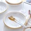 Набор глубоких тарелок из костяного фарфора с золотой каймой