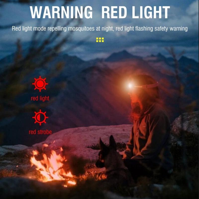 Мощный светодиодный налобный фонарь COB 3000LM, индукционный налобный фонарь, силиконовый, USB-C, перезаряжаемый, для кемпинга, рыбалки