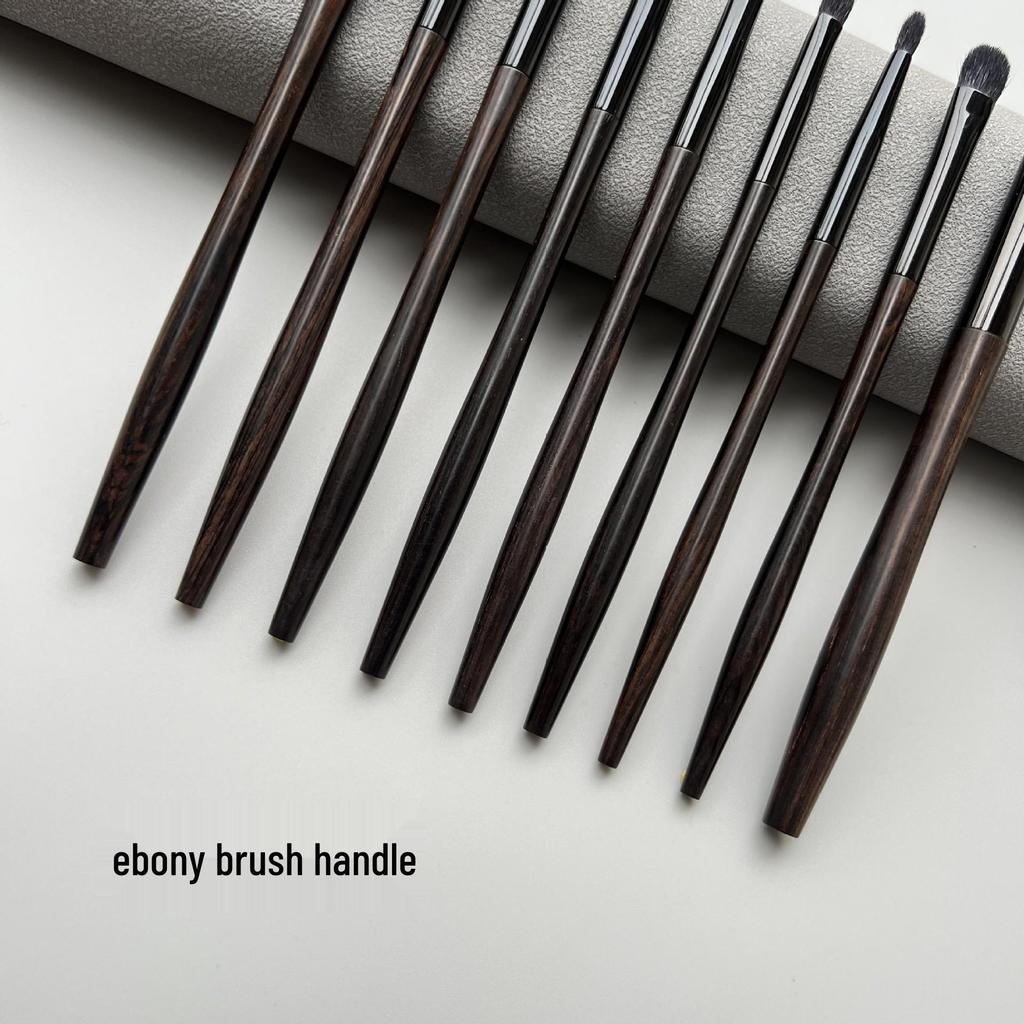 Ebony Handmade Eye Makeup Brush Set: Eyeshadow, Blending, Laydown & Detail Brushes