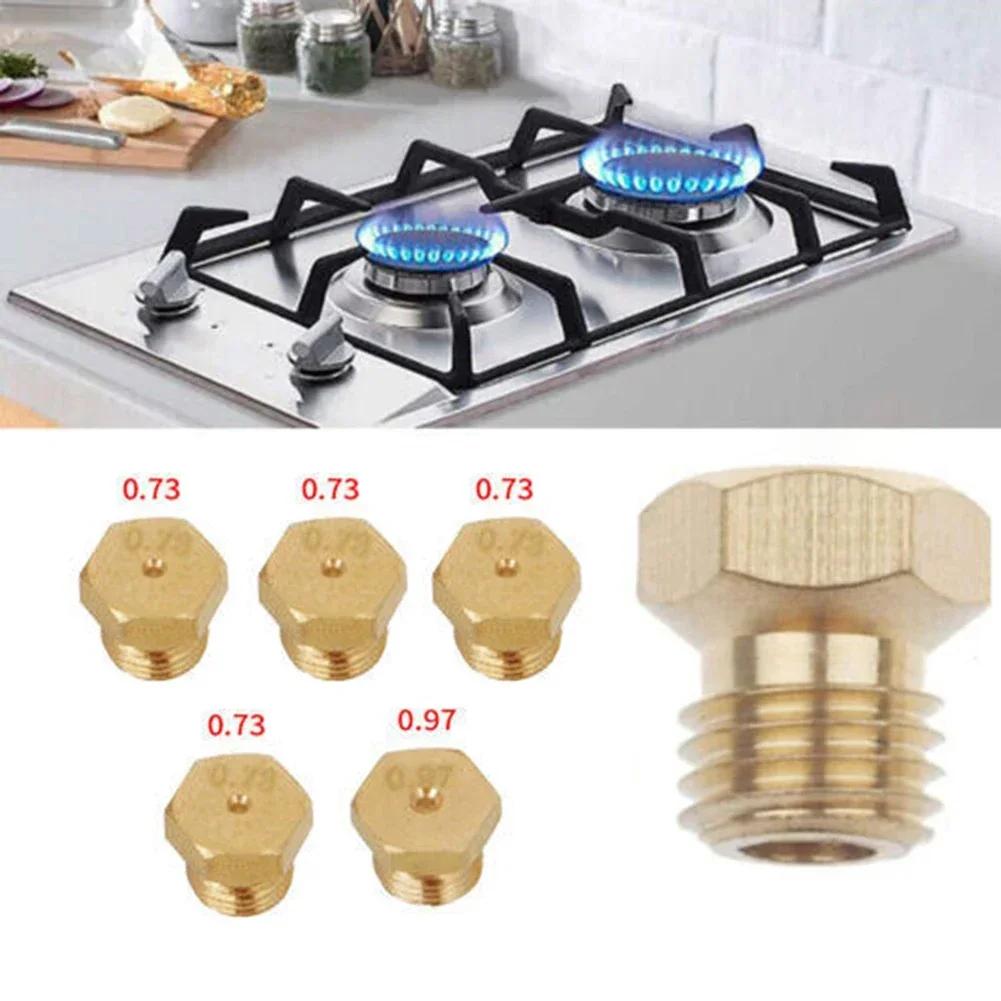 5 шт. Конфорка Газовая плита Комплекты для переоборудования на СУГ Жиклеры Форсунки Пропановые инжекторы Газовая плита Латунная форсунка Аксессуары для газовой плиты