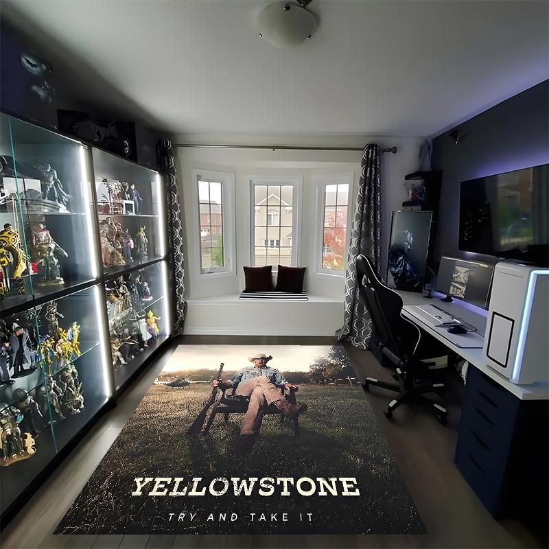 Yellowstone Printed Carpet, Rug for Office Chair Living Room Bedroom Kitchen Room Decor Gifts.
