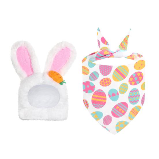 Пасхальный наряд для гуся на крыльцо, весенняя одежда для гуся для газона и сада с кроличьими ушами и банданой