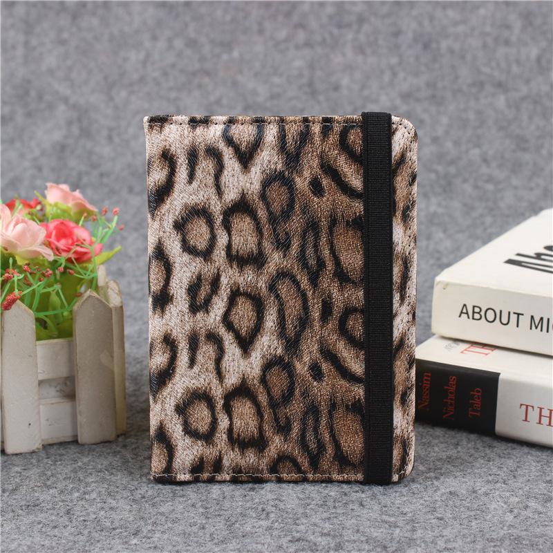 Обложка для паспорта с леопардовым принтом с резинкой, водонепроницаемый зажим для паспорта, встроенная RFID-защита для защиты личной информации