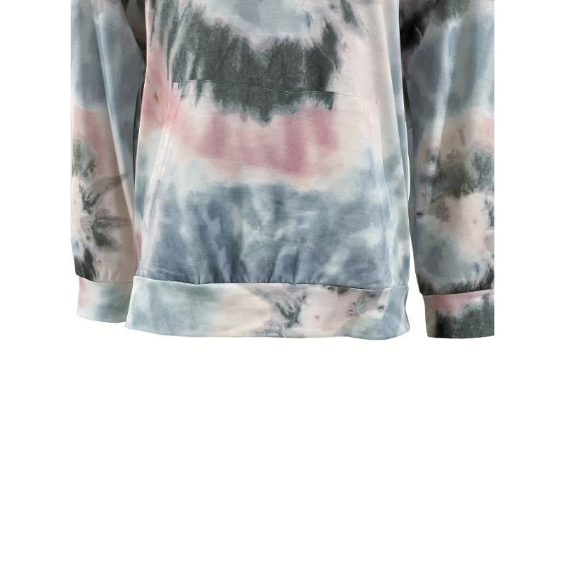 Толстовка с капюшоном Tie Dye, повседневная толстовка с капюшоном с длинным рукавом, женская одежда