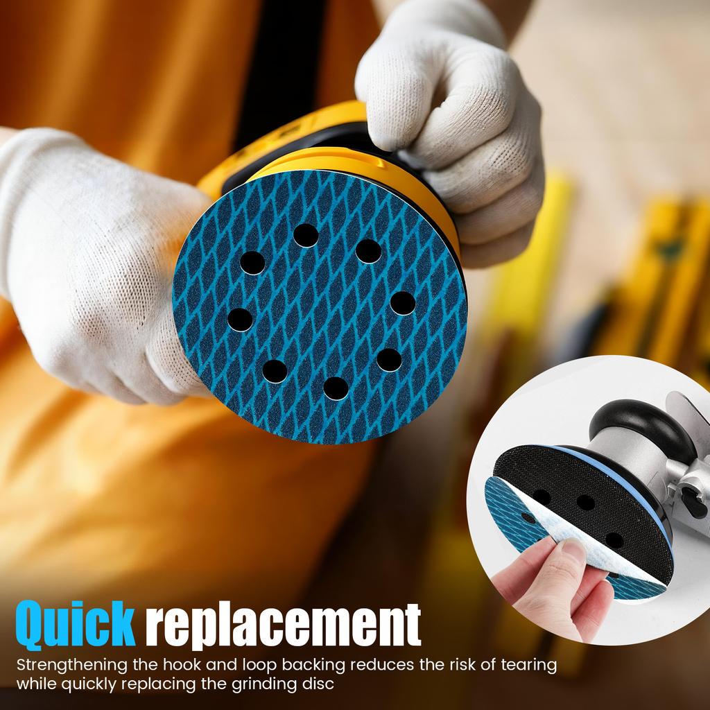 Набор шлифовальных дисков 100 шт. 5" 125 мм 8 отверстий на липучке Шлифовальные листы 60-320 зернистости Шлифовальный диск с защитой от забивания для дерева, металла, стекла