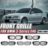 Для BMW 3 серии E46 325i 4-дверный 2002-2004 Глянцевые Передние Решетки Радиатора в Стиле Одной Линии Гоночные Алмазные Верхние Решетки
