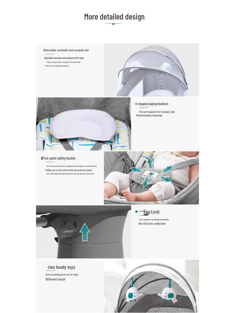 Baby Soothing Electric Rocking Chair and Cradle for Newborns and Toddlers (0-3 Years)