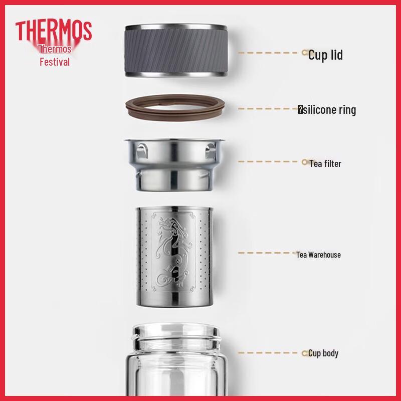 Thermos Стеклянная чашка с двойными стенками