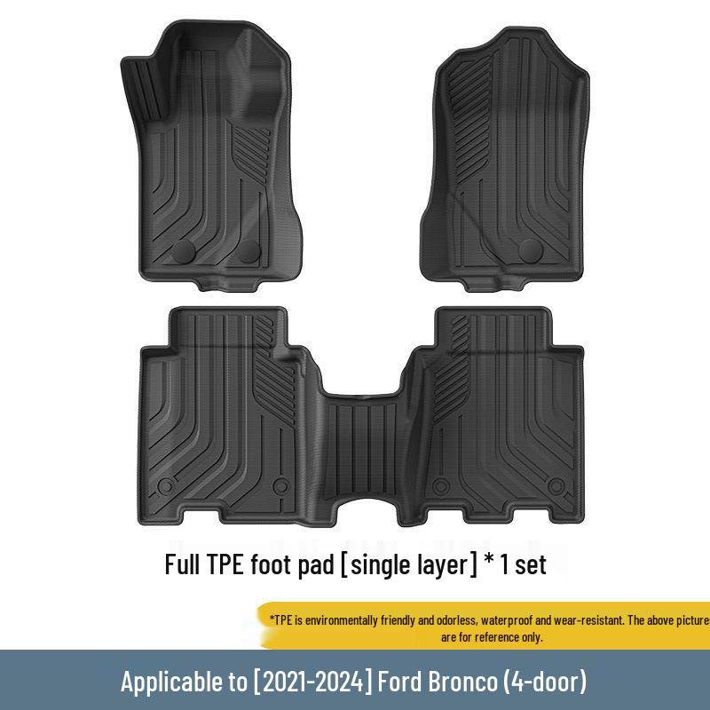 Коврики для пола из ТПЭ для Ford Bronco 4-дверный 2021-2024 - Экологичные, Всепогодные