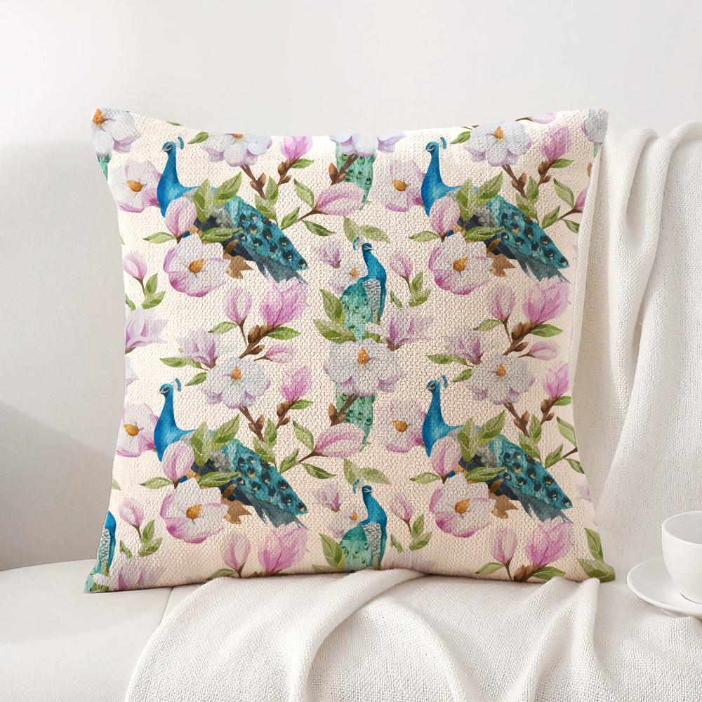 Modern minimalist floral Art Cushion Cover Natural Linen Organic Fabric DoubleSided Printing Sofa Home Decor Gift Pillow Cover