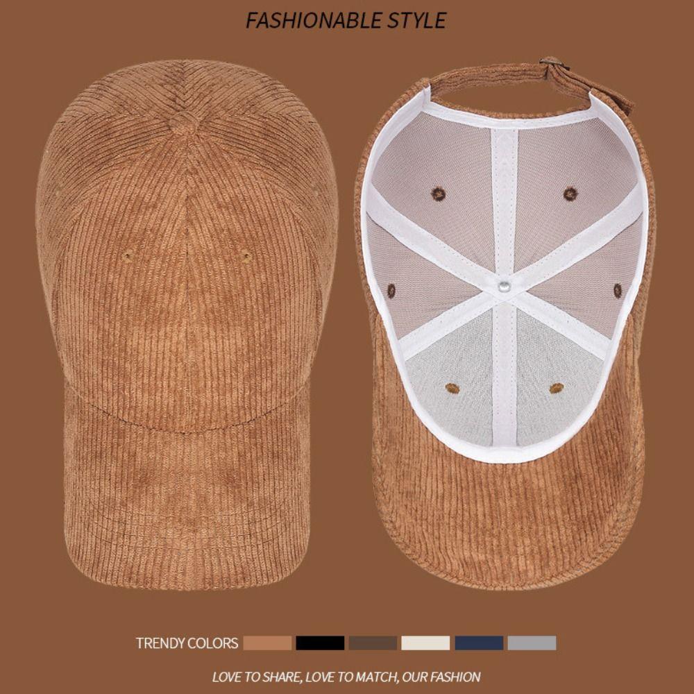 Solid Color Duckbill Cap Corduroy Baseball Cap Casual Unisex Cap