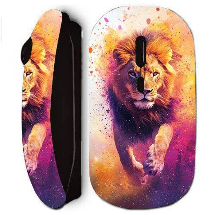 Souris sans fil - Lion - Attaque coloré - Noir - WiFi - Nano clé USB