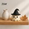 Compact Tabletop Displays for Entrances Halloween Ghost Ornament, with Wizard Hat, 3D Printed Cute Figurines, Figurines Hat Matte Desktop Statues,