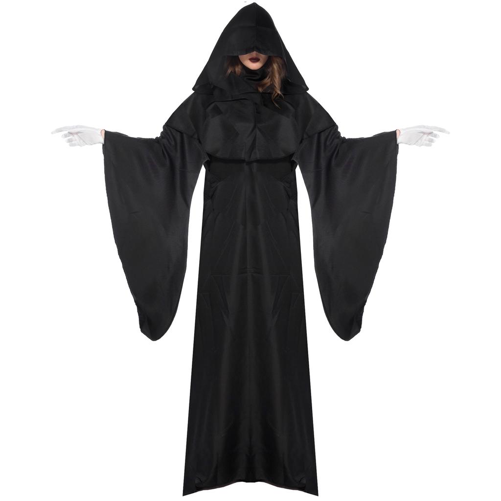 S-XL Хэллоуин костюм, мужской Grim Reaper Wizard, костюм зомби для взрослых Маскарадный костюм зомби для косплея