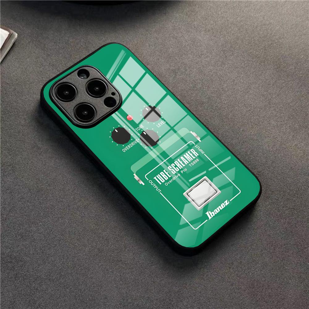 Fashion Effect Box Guitar Phone Case For 17 Pro Max IPhone 16 Pro 14 12 11 13 Mini X XR XS 15 Plus SE Glass Cover